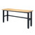 trinity workbench table with u shape metal frame and solid wood top