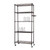 small bronze, brown, wire shelving rack with 5 shelves, dividers, and wheels