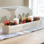 white wooden centerpiece box on a dining table