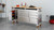 stainless steel workbench in the middle of the room, garage workbench