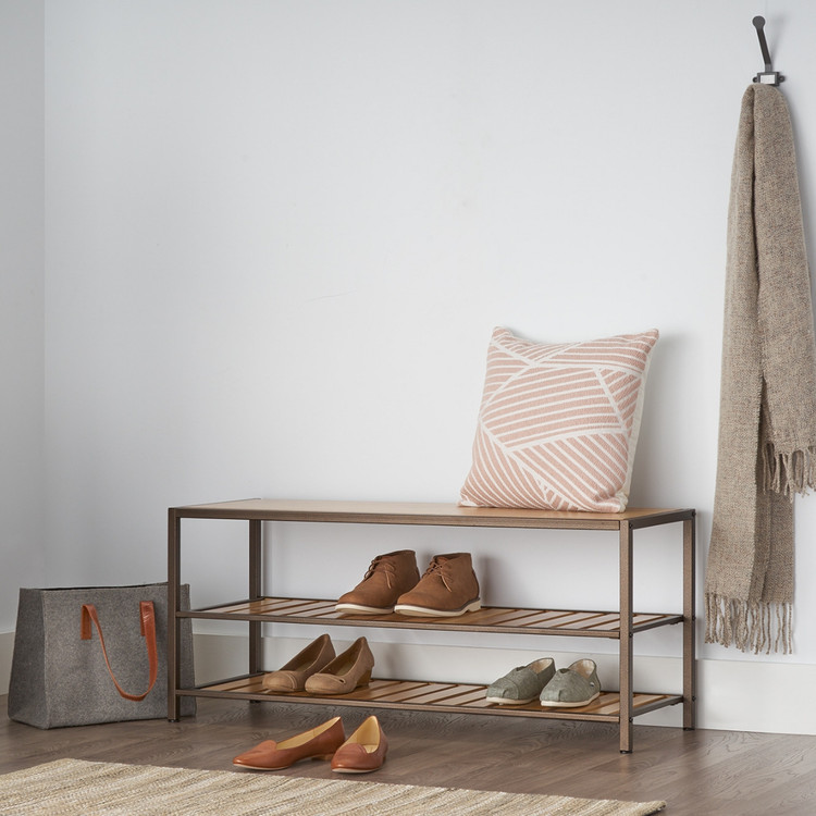 TRINITY 3-Tier Bamboo Shoe Bench, Bronze Anthracite®