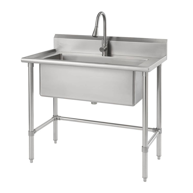 large stainless steel utility sink