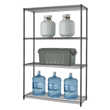 TRINITY PRO® 4-Tier | 27x27x18x72 | Industrial Corner Wire Shelving | NSF |  Black Anthracite®