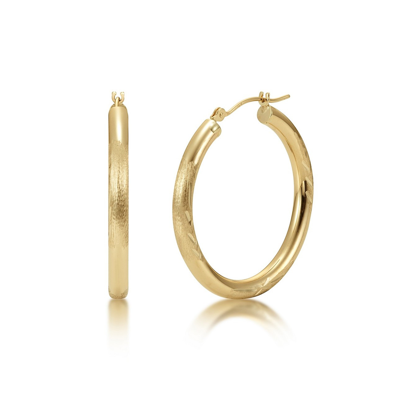 4mm Gold Tube Hoop Earrings