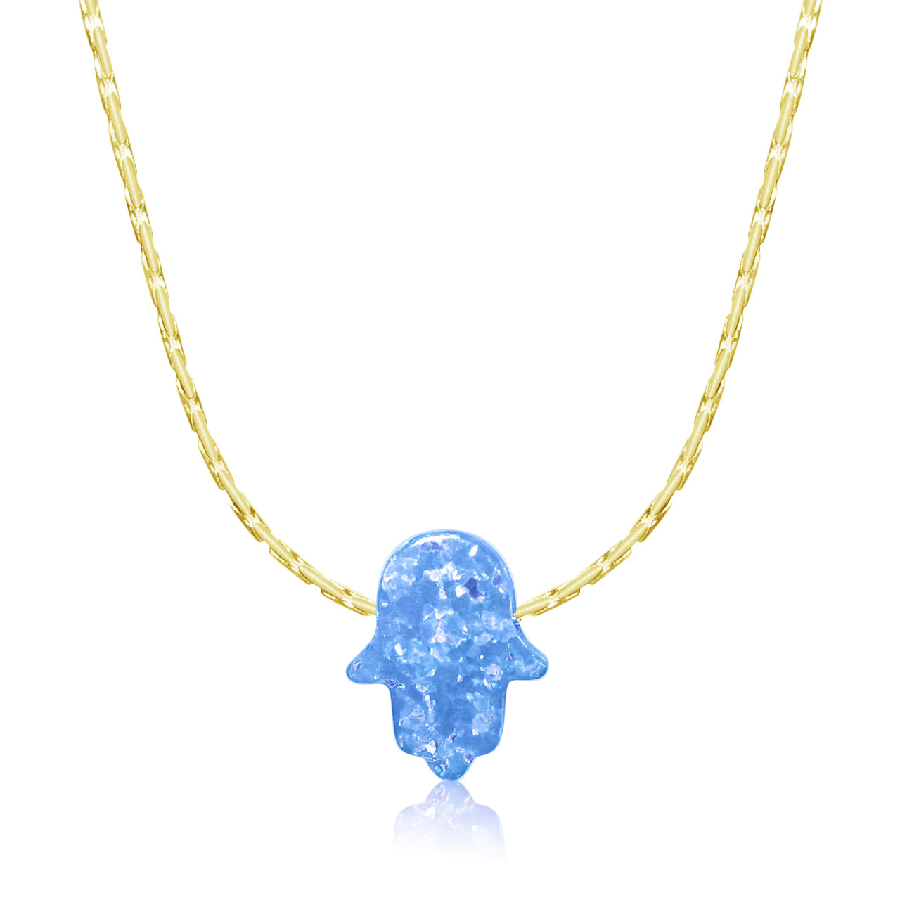 Buy Green Opal Hamsa Necklace. Gold Plated 925 Sterling Silver Necklace (15  Inches) Online at desertcartINDIA