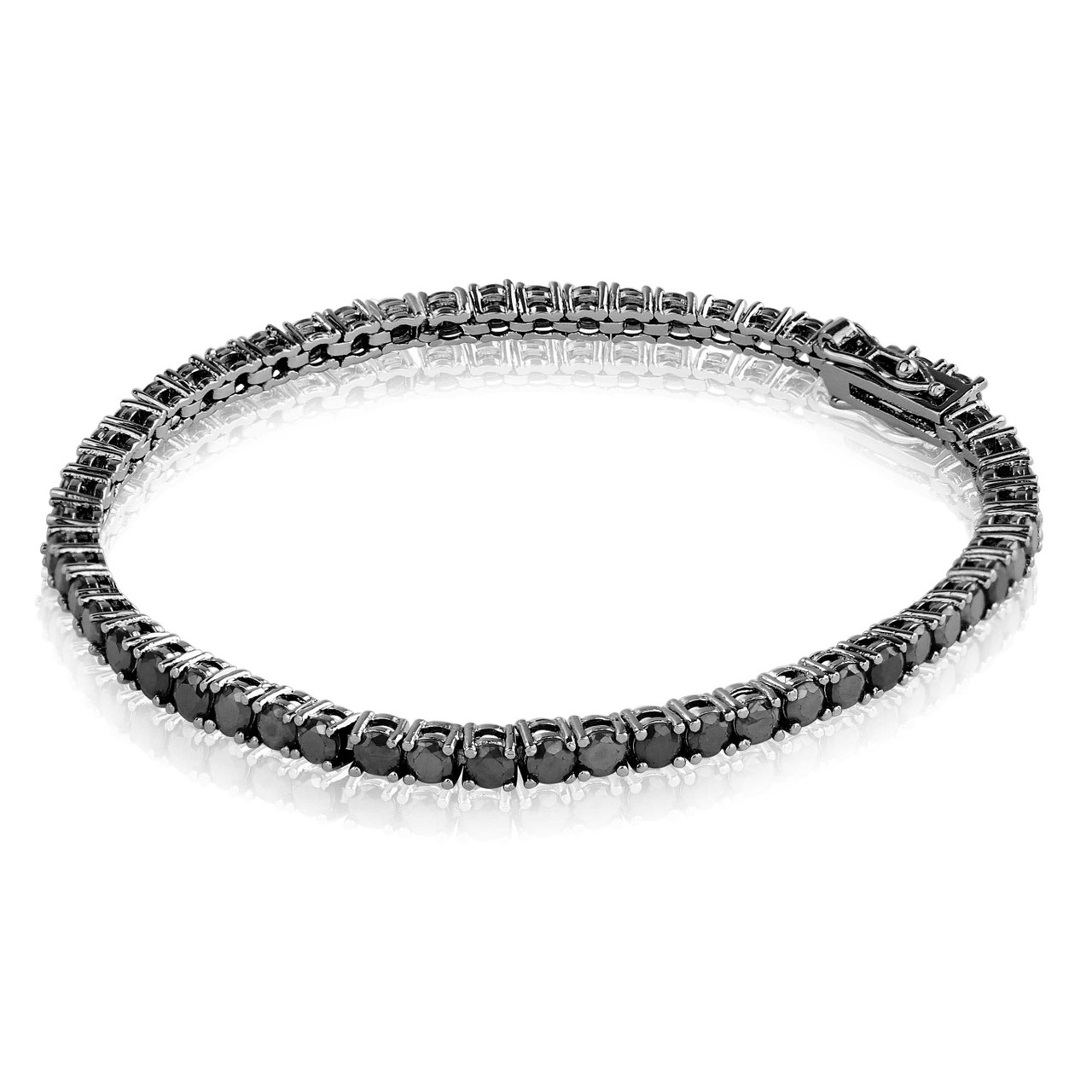 Solid .925 Sterling Silver CZ Tennis Bracelet 7.5 7.5 inches