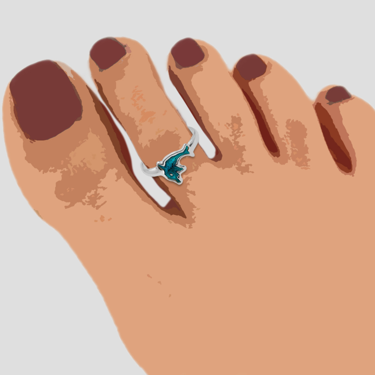 DARSHRAJ 925 Sterling Silver Toe Ring Women|Girls Enameled Blue Color Toe  Ring : Amazon.in: Jewellery