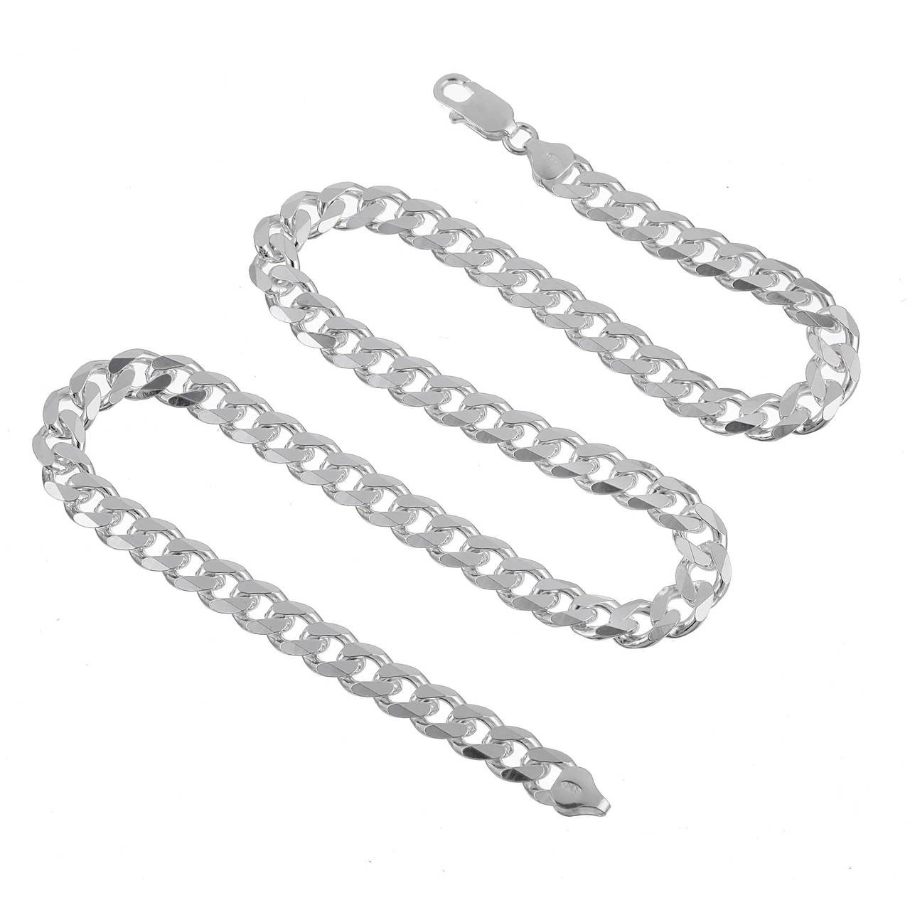 Sterling Silver .925 Cuban Curb 200 Men's 7mm Chain