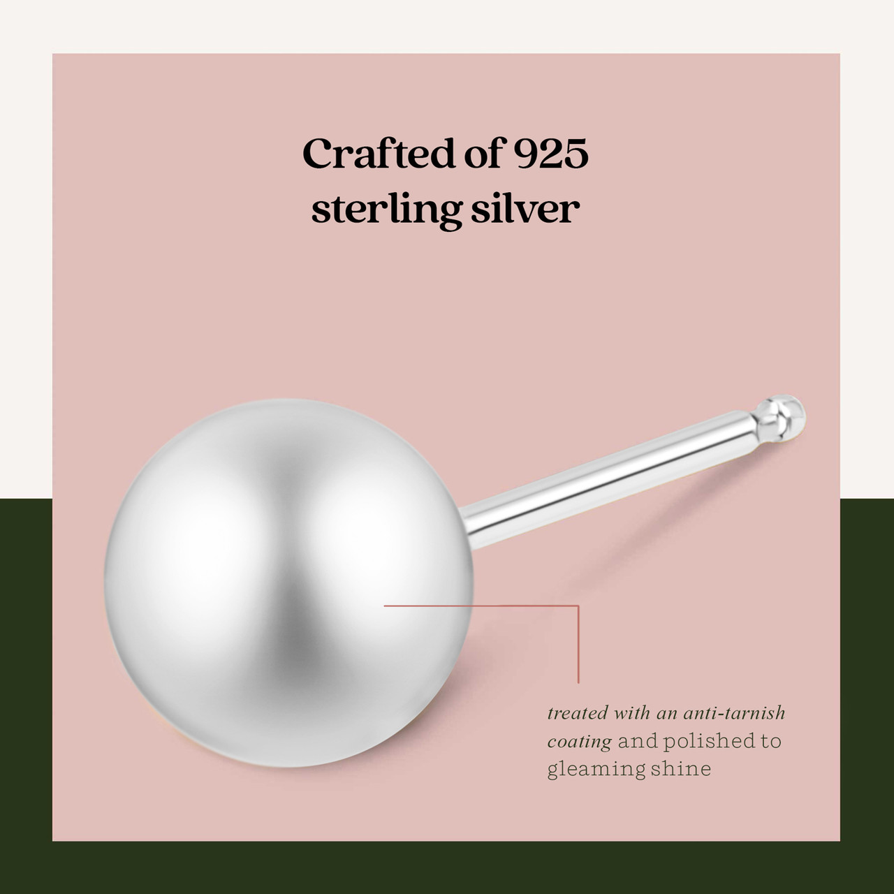 3 Paia Di Orecchini A Sfera In Argento Sterling 925 - 2mm, 3mm, 4mm - Ipoallergenici, Placcati Oro Bianco - Set Regalo Minimal