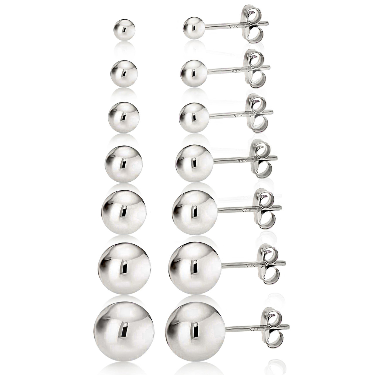 Spiritual Stud Earrings set with Cubic Zirconia - Silver - Oak & Luna