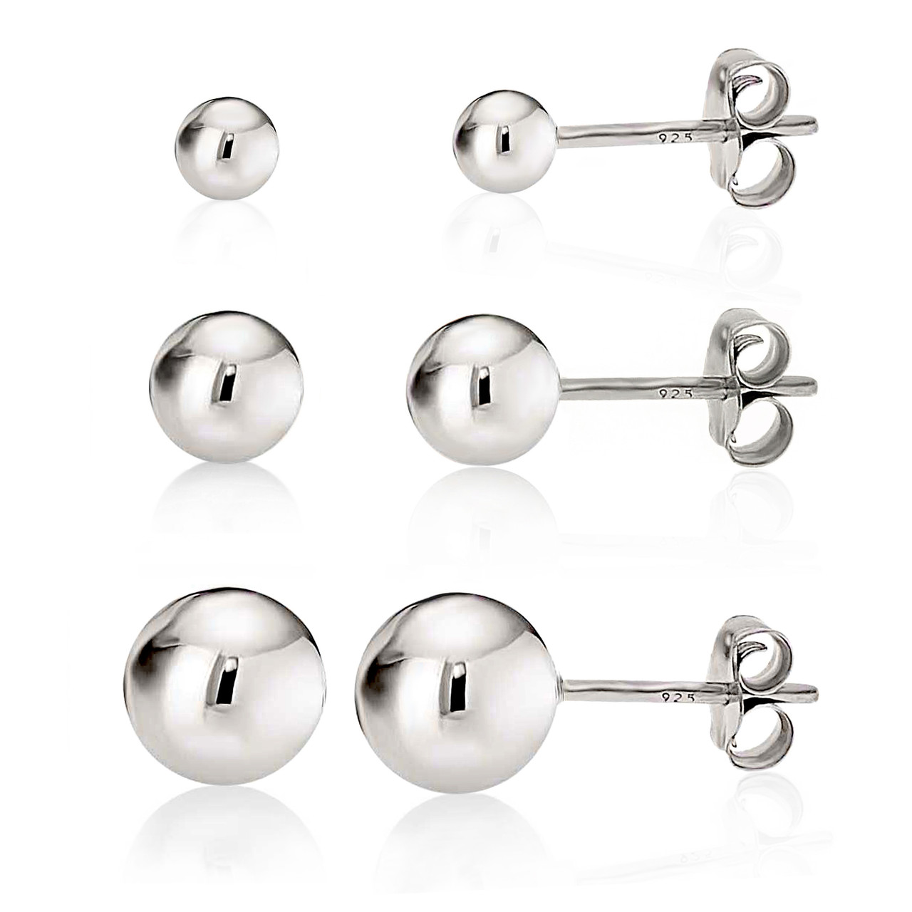 Amazon.com: Screw Back Sterling Silver Cubic Zirconia Earrings Studs 3MM,  White Diamond Color : Handmade Products