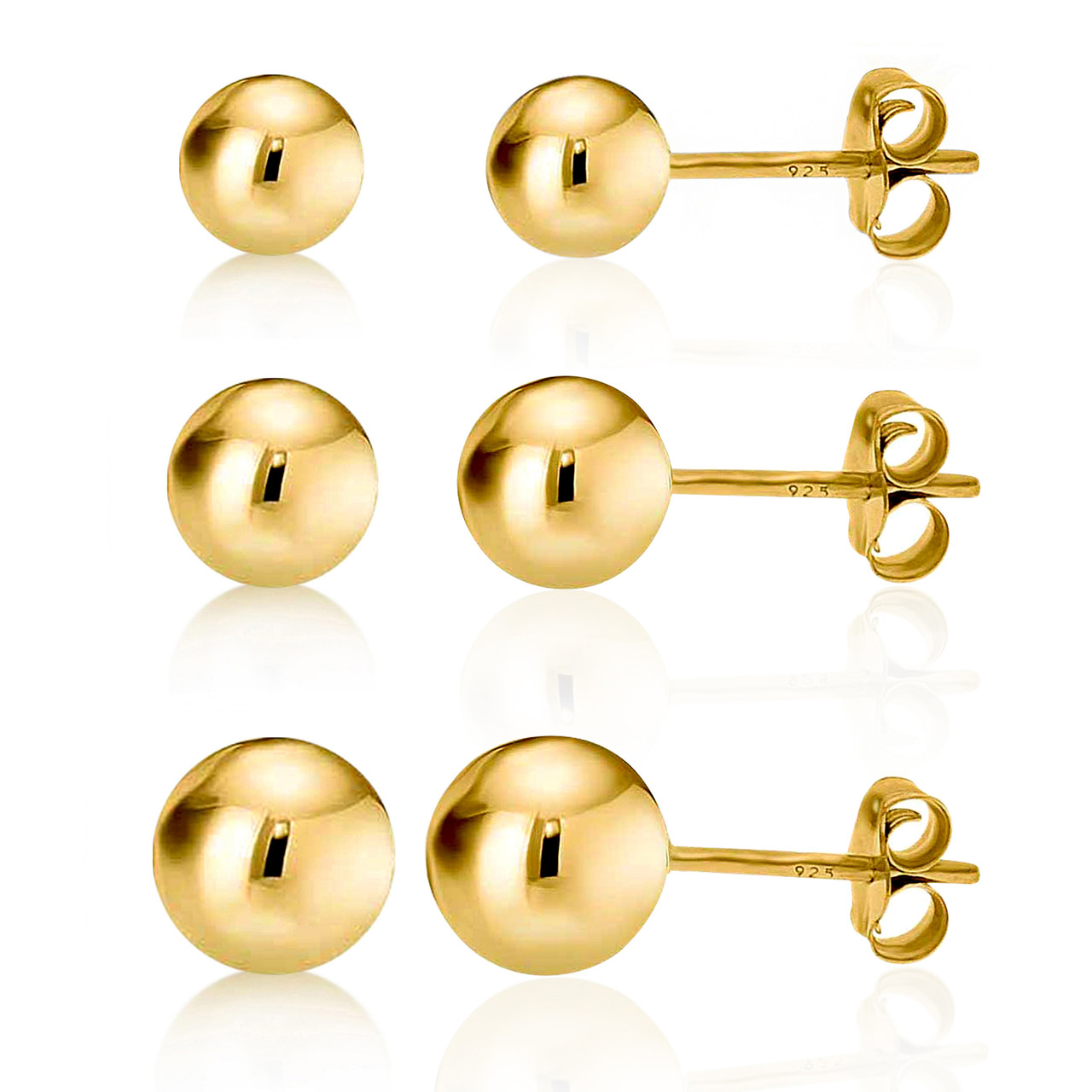 Double Ball Earrings- Gold | Luv Aj