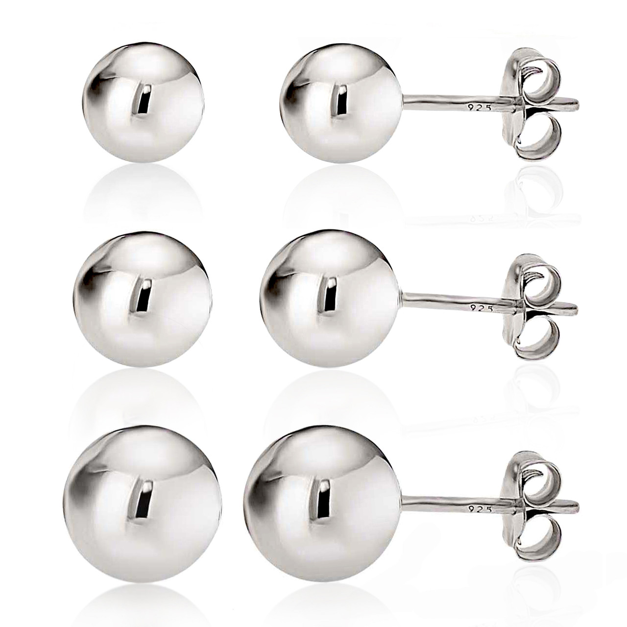  5pcs Adabele Authentic 925 Sterling Silver 8mm Round