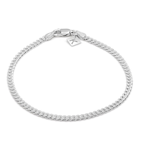 Sterling Silver 3mm Curb Chain Bracelet Sterling Silver 3mm Curb Chain Bracelet