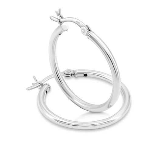 Silver Hoop Earrings (2mm)