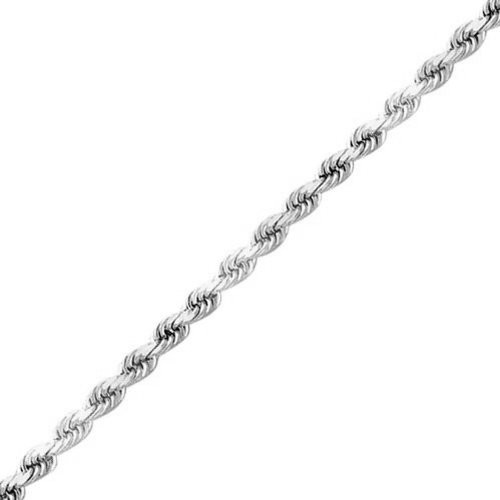 .925 Sterling Silver Italian 1.4mm Rope Chain Bracelet Mens