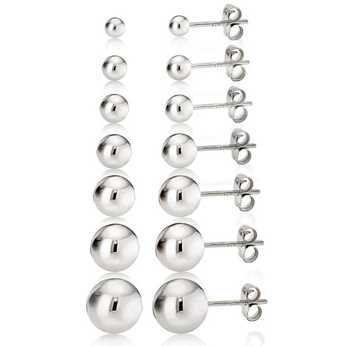 Stud Jewelry|stainless Steel Ball Stud Earrings - Unisex 3-8mm Push-back  Piercing Jewelry