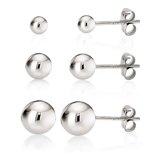 Ball Post Earrings w/Ring 4mm 14k Yellow Gold (Pair)