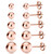 Rose Gold over 925 Silver High Polish Smooth Round Ball Stud Earring 5-Size Set -  3mm, 4mm, 5mm, 6mm, 7mm