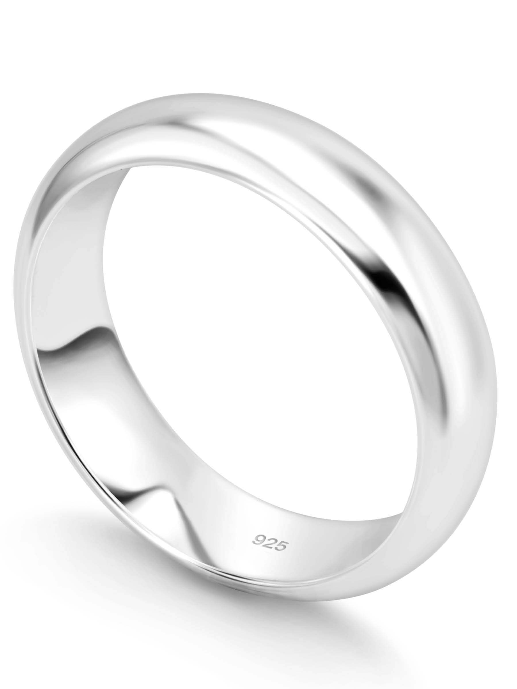 Sterling Silver Plain Wedding Band Comfort Ring Solid 925