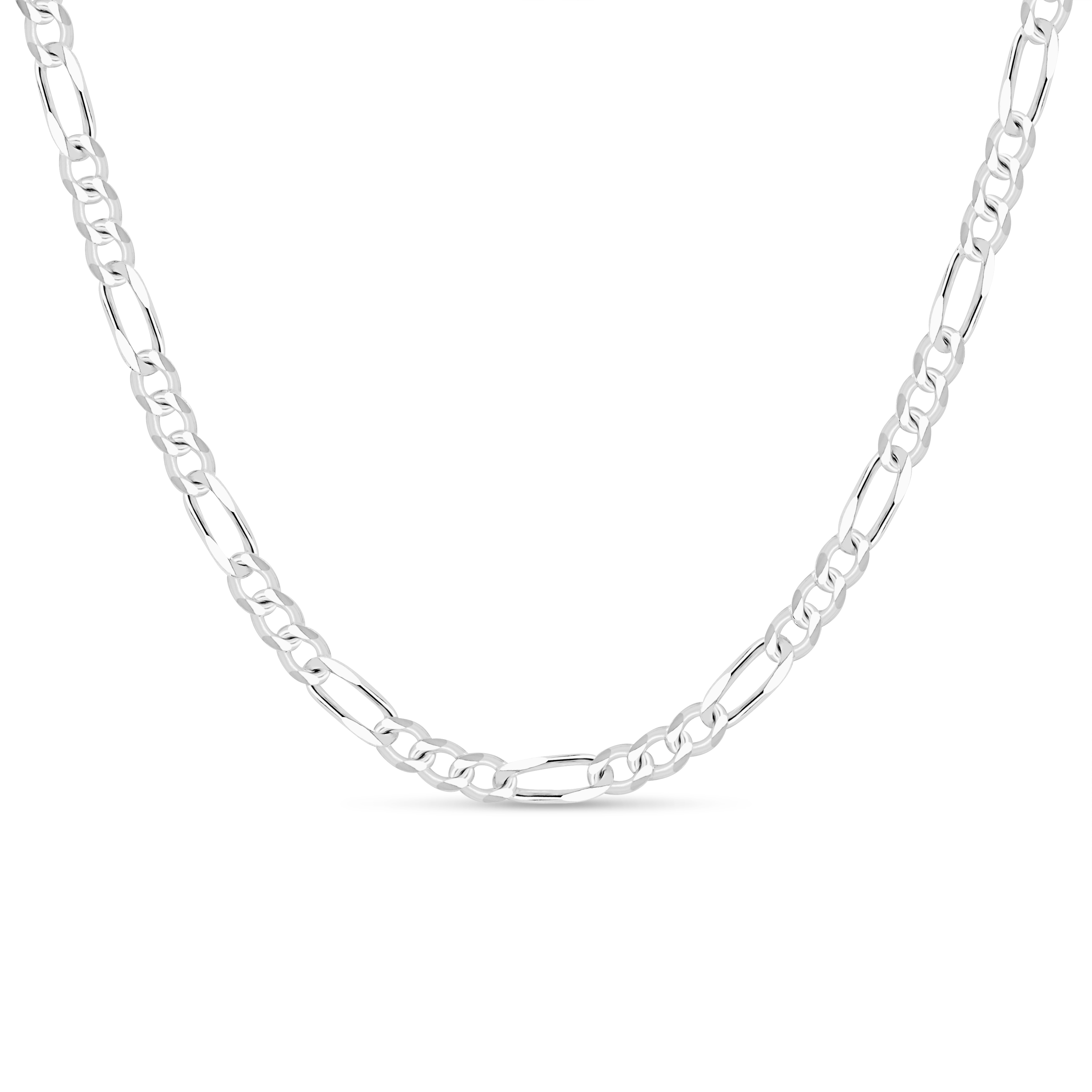 Geurloos Wereldvenster achterstalligheid Solid .925 Sterling Silver 5.5mm Men's 150 Figaro Chain Necklace