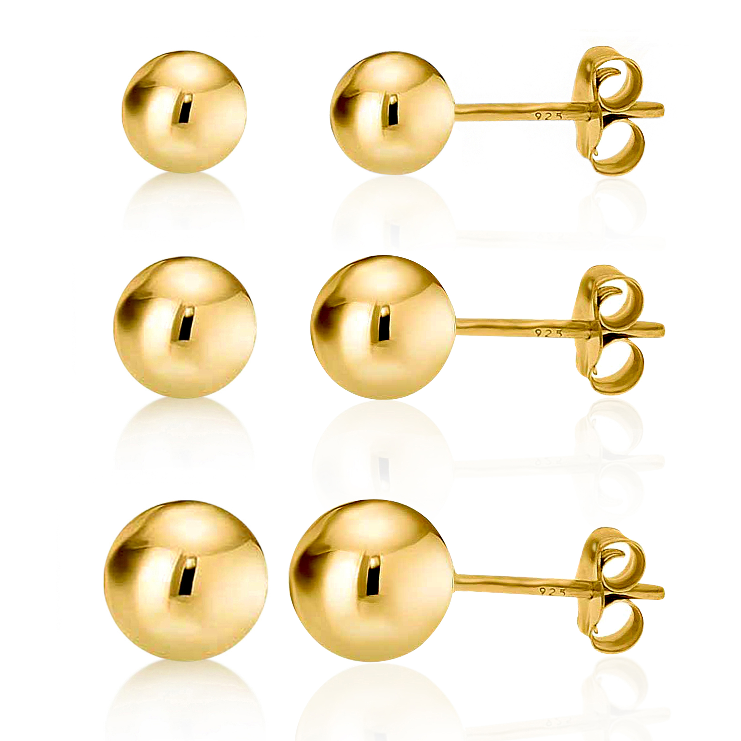 Tilo Jewelry 14k Yellow Gold Polished Ball Stud Earrings with Secure  Push-backs | 8mm | Classic Everyday Earrings | Women, Girls, Men, Unisex -  Walmart.com