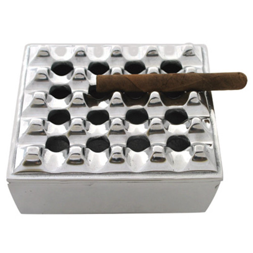 Polished Metal Grid Ashtray Ashtray
