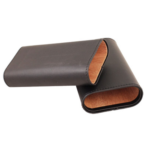 3 Finger Cigar Case Black Cedar Lined