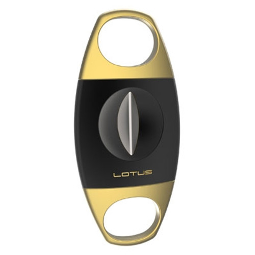 Lotus Jaws Cigar Cutter V-Cut Gold and Black