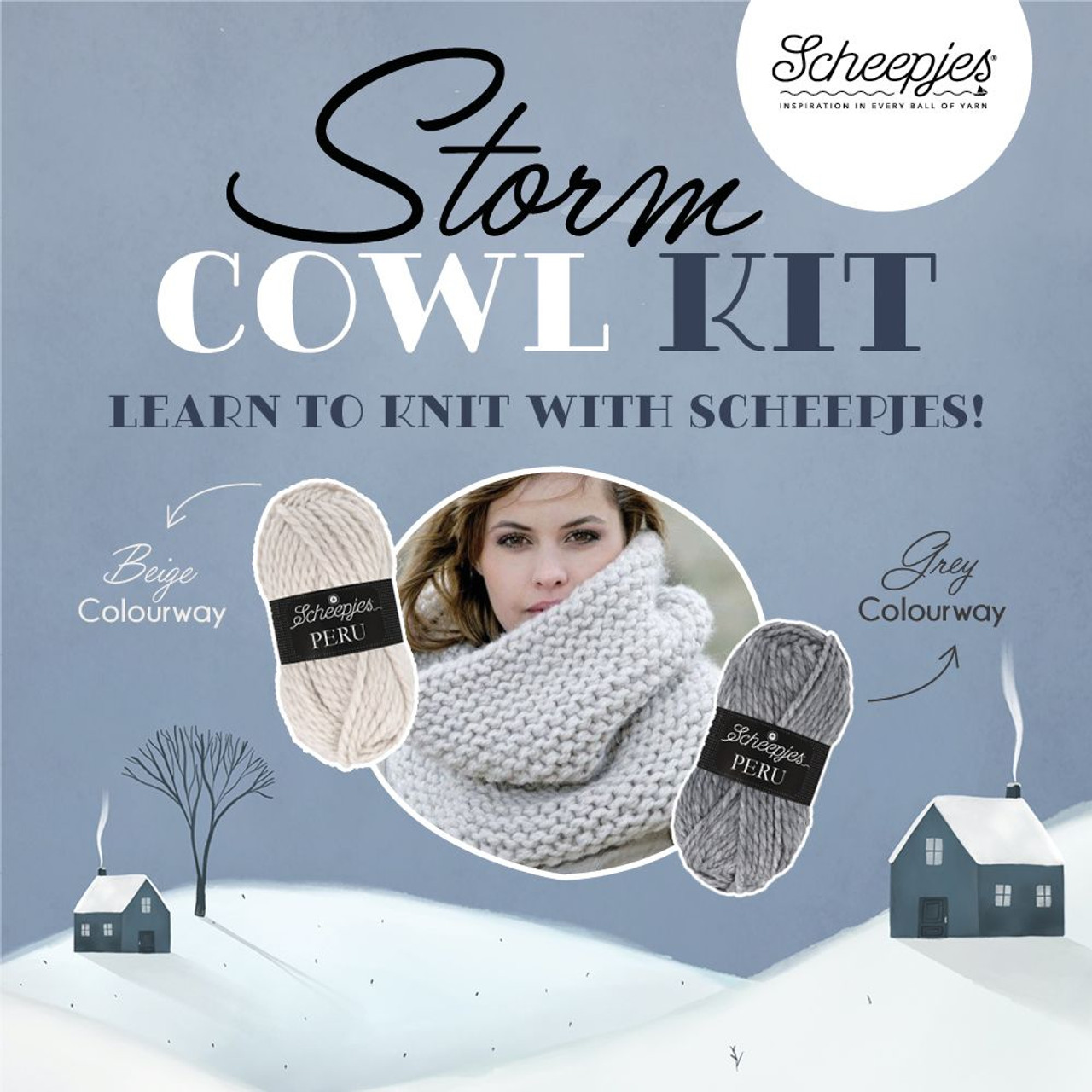 Knit Kit: Learn To Knit - Beginner Level (Headband or Cowl Option)