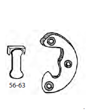 Door Striker Plate, Left, thru 64