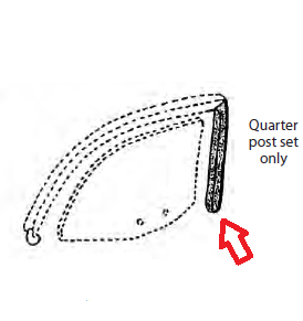 Door Glass to 1/4 Pillar Seal, 56-59, left/right pair