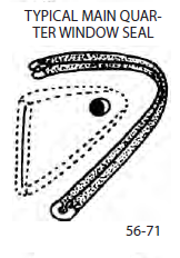 1/4 Window Seal, 56-59, left/right pair