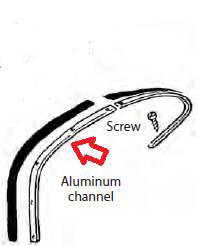 Seal Channel, Door Glass to Roof, Left