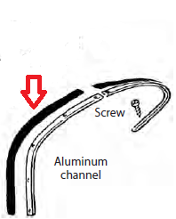 Seal Channel to Roof Rubber, pair