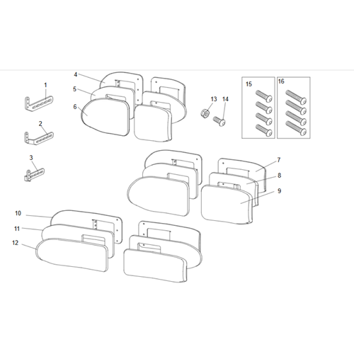 Calf Pads Center Mount Fixed