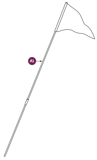 Flag (Rear Frame Mount, Near Anti-Tip)