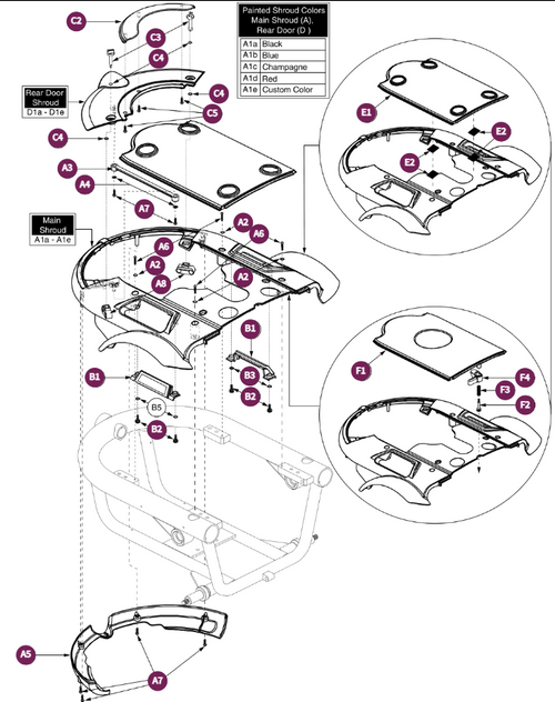 Shroud Assy Off-board Charger, Jazzy 610