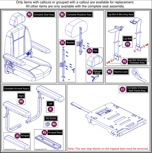 18"Wx18"-20"D Comfort Seat,115°Ltd. Recline