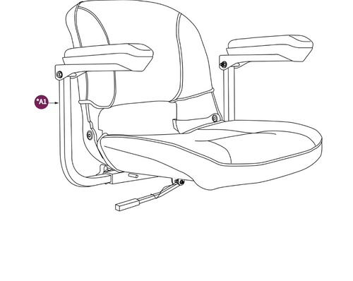 Seat Assy, 17"x17" Molded Plastic, SETASMB5827