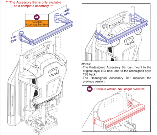 Accessory Bar, TRU Balance® 3/4