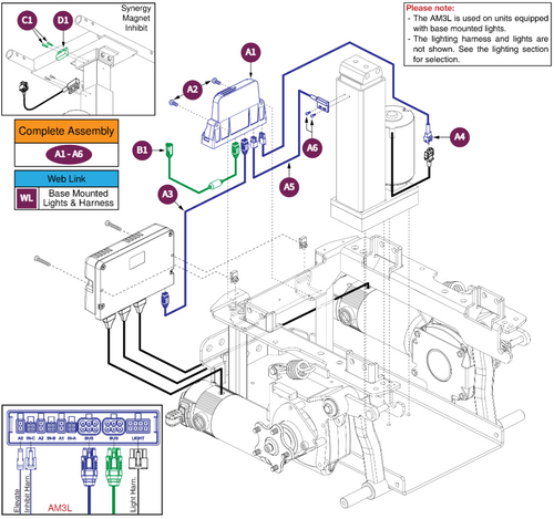QL3 AM3L-Power Elevating Seat w/Base Mtd Lights