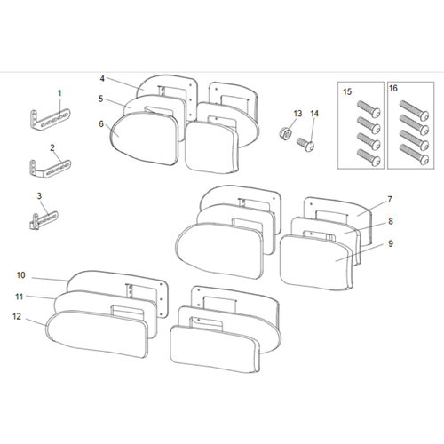 CALF PADS CENTER MOUNT FIXED
