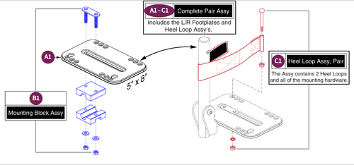 Angle Adj Foot Plate, 5"x 8" - Style#8 Swing-away
