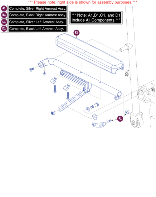 Armrest  Assy, Jazzy Passport/I-Go+