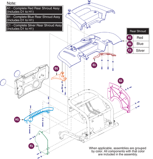 Rear Shroud Assy, Pursuit, S713