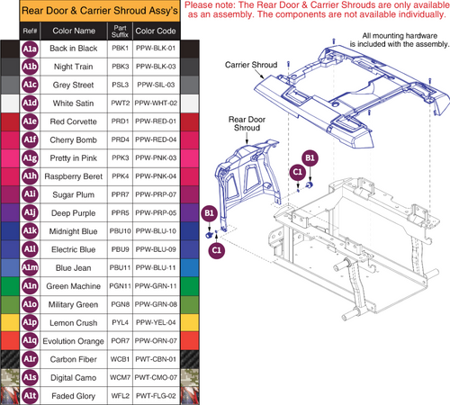 Main Carrier & Rear Door Shroud Assy's, Q6 Edge 3