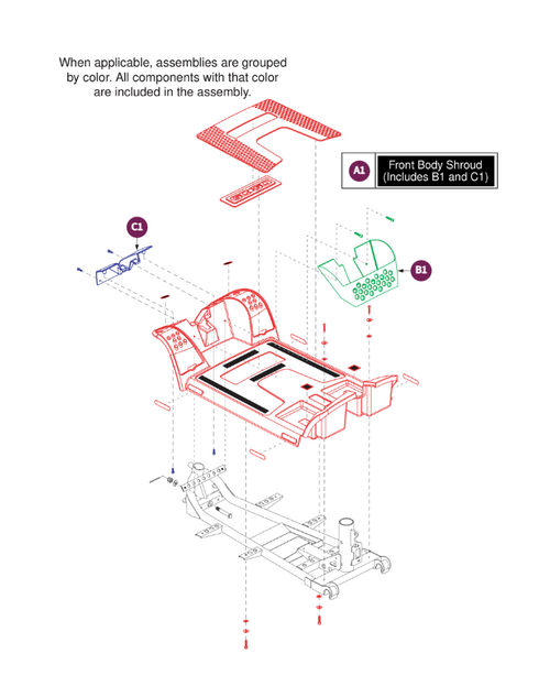 4-Wheel, Front Shroud Assy.