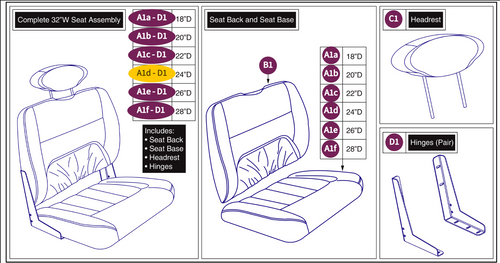 32"W Hi-Back Vinyl, HD DLX Contour