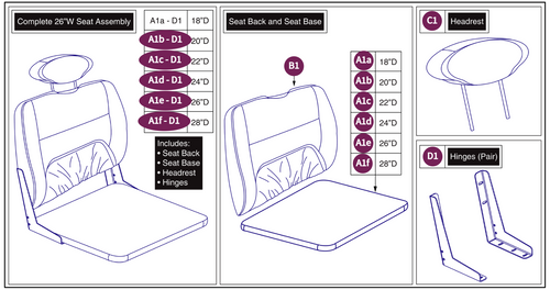 26"W Hi-Back Vinyl,SolidSeatPan, HD DLX Contour